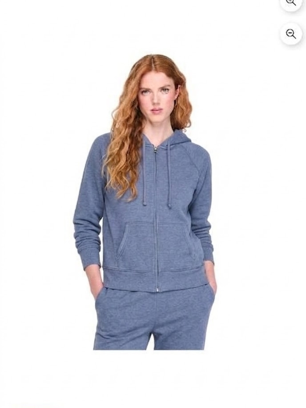 George Heathered Slate Blue Full-Zip Hoodie